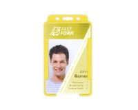 Yellow Single-Sided Open Faced ID Card Holders - Portrait (Pack of 100)